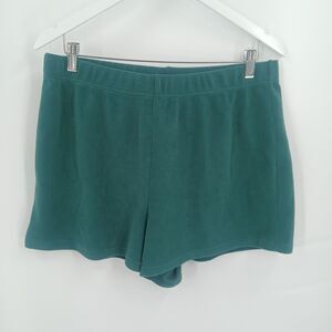 WallFlower Womens size XL Green fleece pajama sleep Shorts Elastic Waist Casual